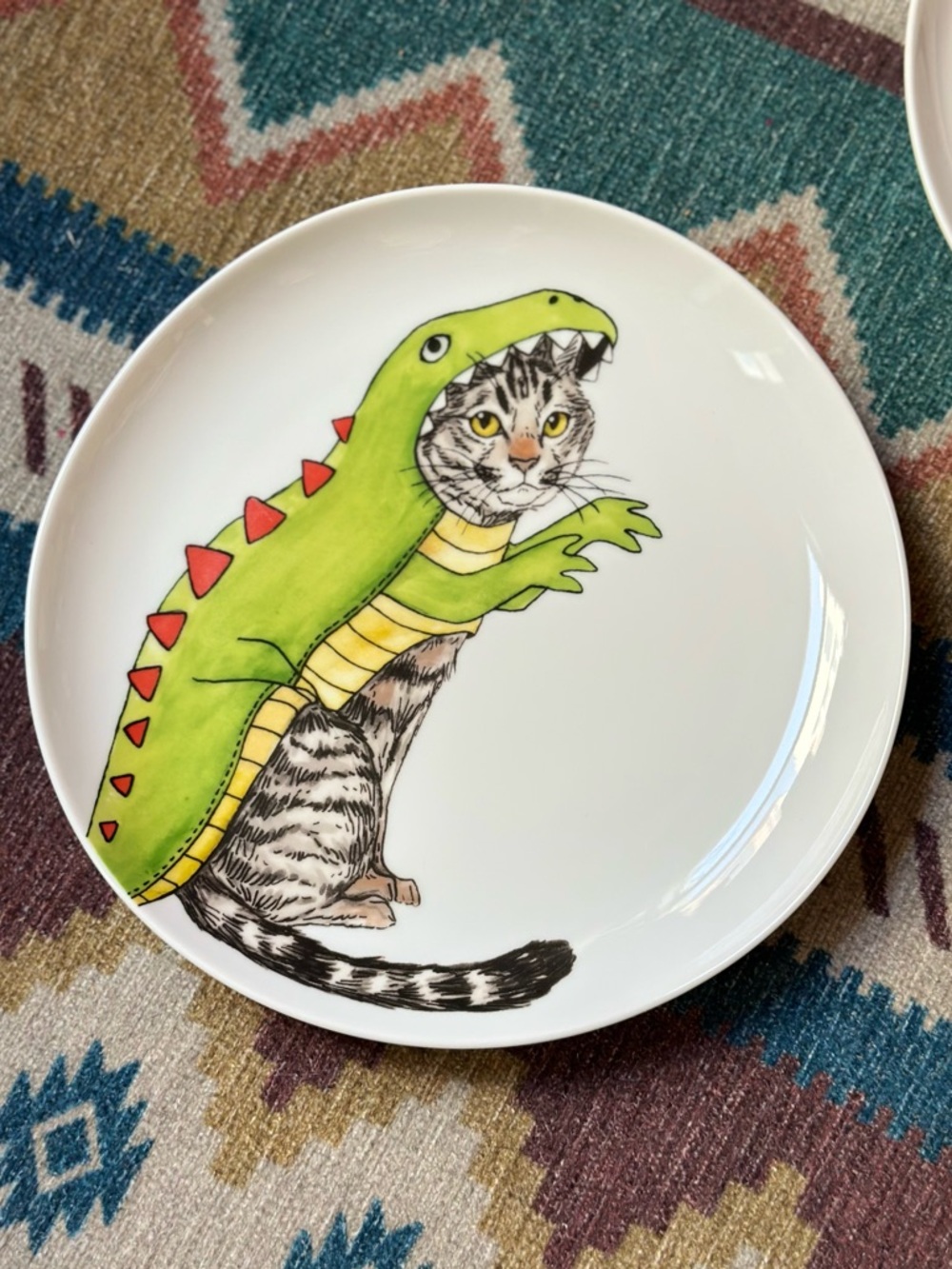West Elm x Rachel Kozlowski Salad Plate - Dino Halloween Costume Cat 🐈 🦖 🎃